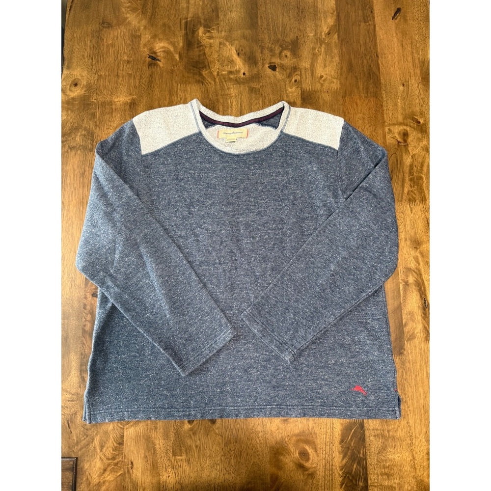EUC Mens Tommy‎ Bahama long sleeve pullover sweatshirt stretch blue size XL